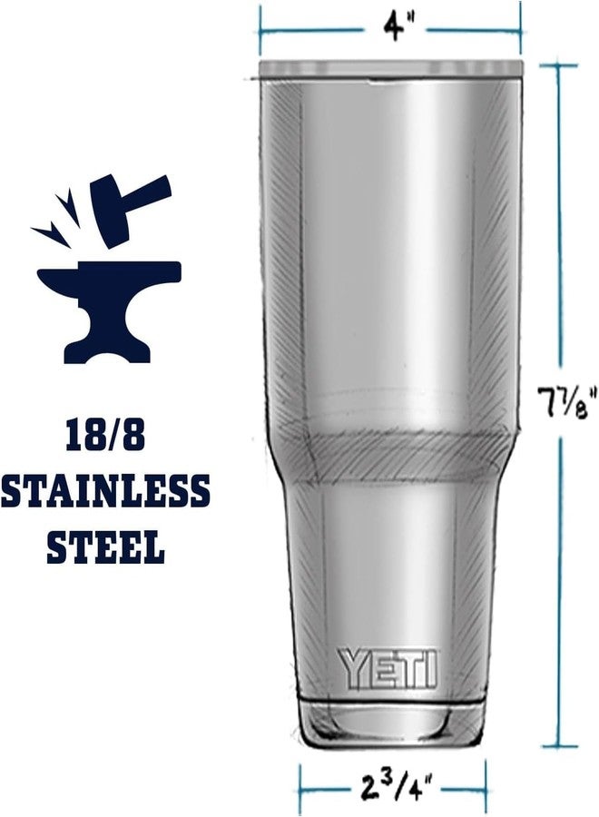 YETI Rambler 30 oz Stainless Steel Vacuum Insulated Tumbler w/MagSlider Lid, White - Image 2